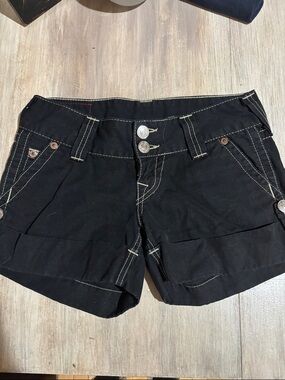 True Religion Women's Casual Shorts with Contrast Stitching